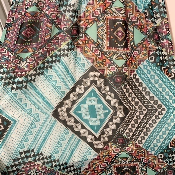 Enfocus Studio turquoise with multi-colored geometric patterns sleeveless dress - Picture 5 of 13